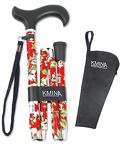 Kmina Pro - Bastone Per Anziani Pieghevole, Bastone Da Passeggio Per Anziani, Bastone Per Anziani Donna, Bastone Da Passeggio Elegante, Motivo A Fiori