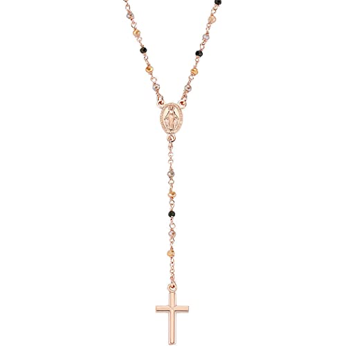 Amen Collana Donna Rosario Cristalli Multicolor Rose Gold Cro10Rmmm4