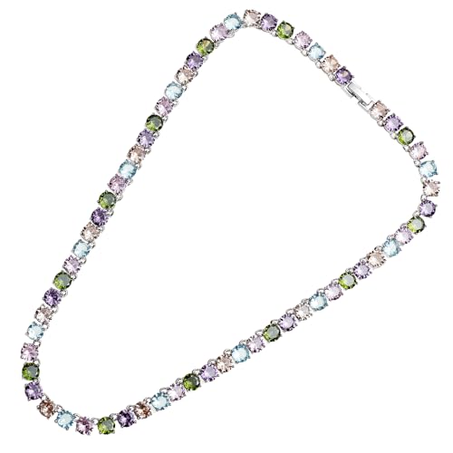 Ottaviani Bijoux Collana Da Donna In Ottone Rodiato Con Cubic Zirconia Colorati Cm 41