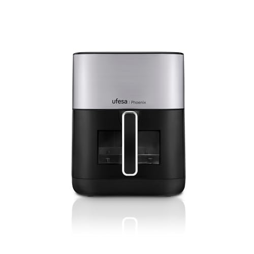 Ufesa Phoenix, Friggitrice Ad Aria Doppia Resistenza Con Vapore, 6 L, 1800 W, 10 Programmi Preimpostati, Finestra E Luce Interna, Ricettario Incluso