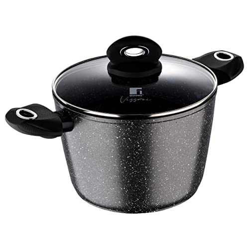 Bergner By Vissani Pastaiola 22Cm In Alluminio Forgiato Con Coperchio In Vetro Per Induzione