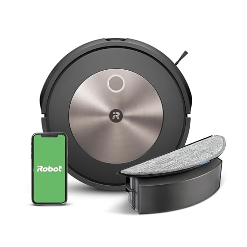 Irobot Roomba Combo J5, Robot Aspirapolvere Lavapavimenti, Mappatura Intelligente, Wi-Fi, Rilevamento Ostacoli, 2 Spazzole In Gomma Multi-Superficie,