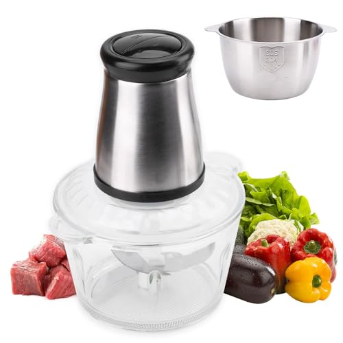 Robot Da Cucina Elettrico Di Alta Qualità E Tritatutto, Mini Tritatutto Per Carne, Verdure Con Ciotola In Acciaio E Vetro, Frutta, Alimenti Per Bambin