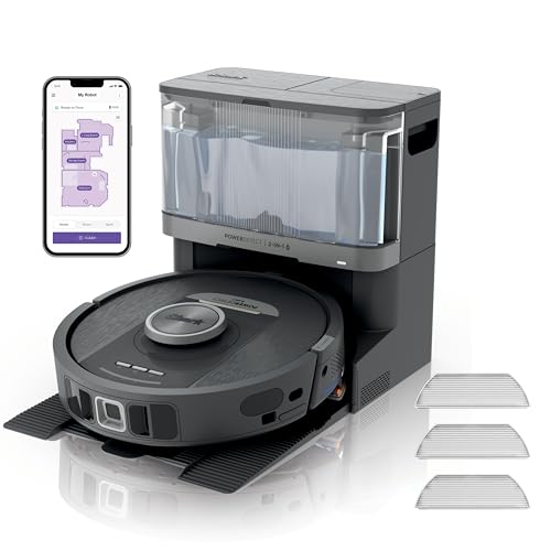 Shark Powerdetect Robot Aspirapolvere Lavapavimenti 2 In 1, Nevertouch Pro Autosvuotante, Autoriempimento, Autopulizia, Navigazione 3D Lidar, Bypass O