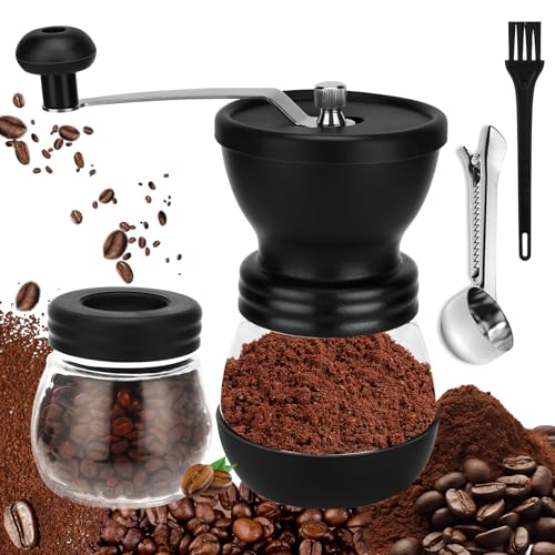 Macinacaffè Manuale Portatile Macina Caffè Manuale Maniglia In Acciaio Inossidabile Macinino Manuale Viene Fornito Con Due Barattoli Di Vetro Per Cons
