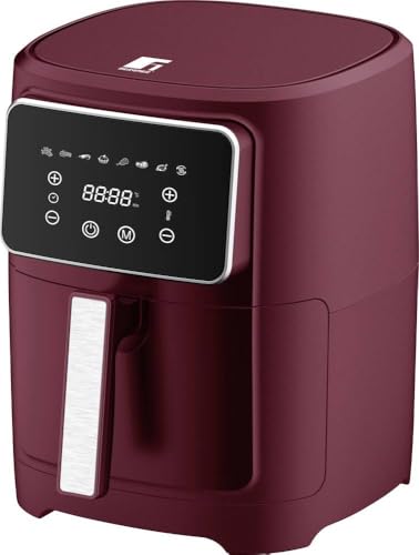 Bergner Maroon - Friggitrice Ad Aria Calda Senza Pfas 1800W 6,9L - 8 Programmi Di Cottura - Friggitrice Ad Aria Con Rivestimento In Ceramica - Imposta