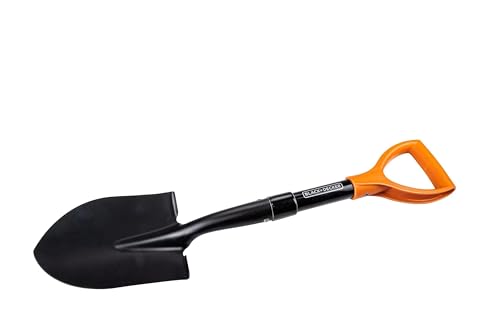 Black+Decker Pala – 67 Cm – 800 Gr – Inossidabile – Testa In Acciaio Al Carbonio E Manico In Fibra Di Vetro – Nero