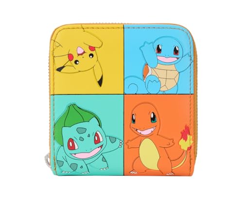 Loungefly Portafoglio Pokemon Color Block Staters Zip Around, Multicolore, Small, Portafogli