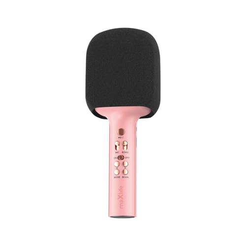 Forever Maxlife Microfono Bluetooth Con Altoparlante Mxbm-600 Rosa Altoparlante Senza Fili Con Microfono 3W Compatibile Con Iphone, Android, Batteria