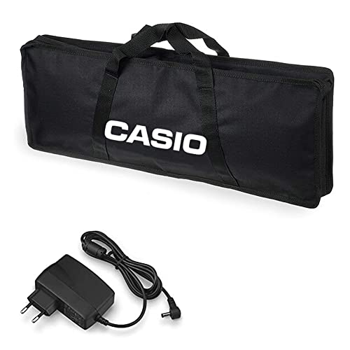 Casio Sa Bag - Borsa Custodia Per Trasporto Tastiera (Per Tastiere Casio: Sa46-47 Sa76-77) + Alimentatore Casio Ad-E95100Lg Ac Adaptor, Nero