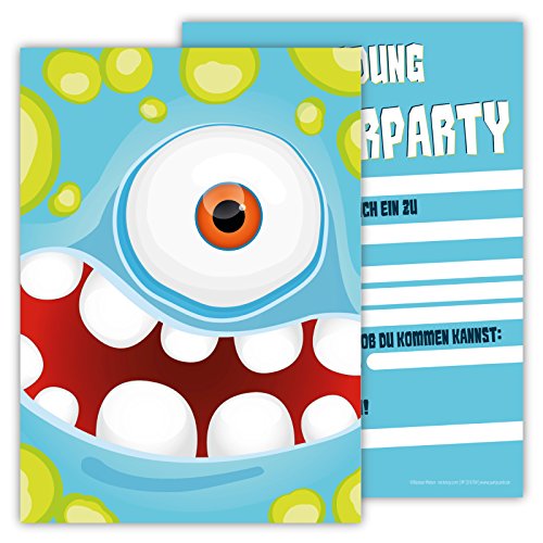 Partycards Biglietti Di Invito Per Compleanno Per Bambini, 12 Pezzi, Formato Cartolina A6, Biglietti Di Invito Per Bambini, Compleanno, Compleanno Per