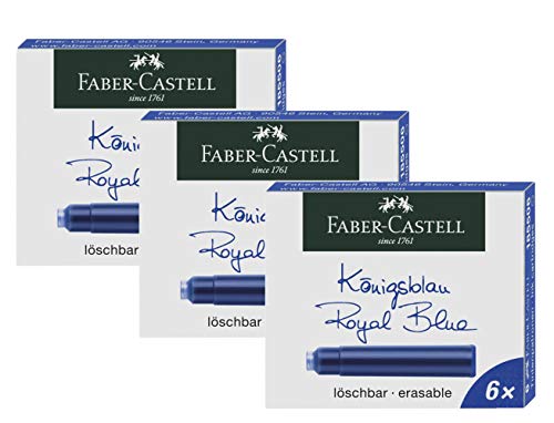 Faber Castell Cartucce D'Inchiostro Standard Faber-Castell 185506 (Confezione Da 3 (Blu Reale), Standard)