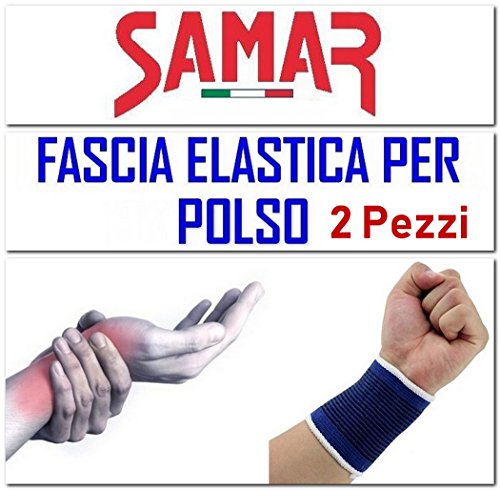 Fascia Elastica Polso - 2 Pezzi - Polsiera Supporto Per Sport Tennis Palestra Lavoro Taglia Unica