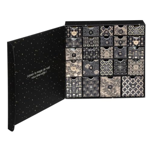 Calendario Dell Avvento Nero 30X30Cm