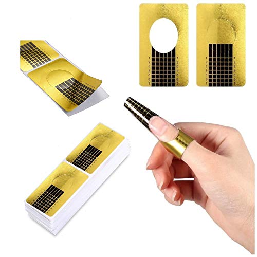 Rotolo Cartine Oro 120 Pezzi Nail Art Per Ricostruzione Allungamento Sagome Per Unghie,Extension Model For Professional Uv Gel Nail