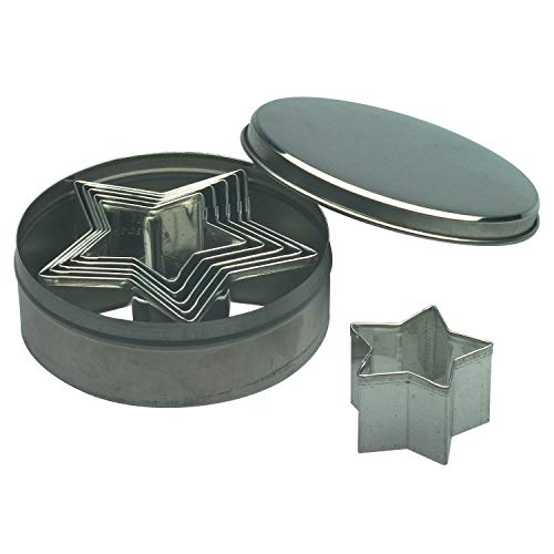Piazza Set Da 6 Tagliabiscotti - Formine A Stella - In Latta - Per Pasta, Torte, Biscotti, Pasticceria