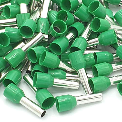 Puntali A Crimpare Con Cordicella Singola Verde Isolata Da 100 Pezzi 6Mm