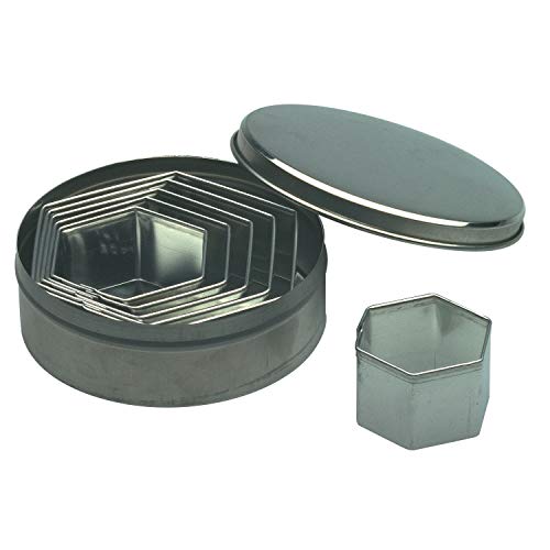 Piazza Set Da 6 Tagliabiscotti - Formine Ad Esagono - In Latta - Per Pasta, Torte, Biscotti, Pasticceria