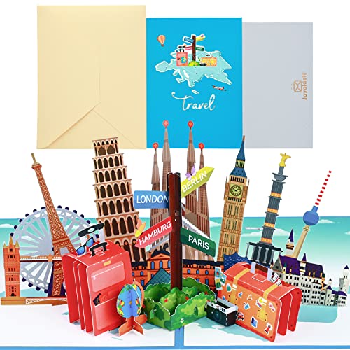 Joyoldelf Biglietto Auguri Viaggio Pop Up – Biglietti Di Auguri Compleanno 3D, Buono Per Biglietti Aerei, Regalo In Denaro Per Le Vacanze, Ideale Per