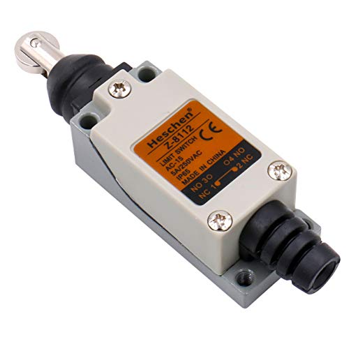 Heschen, Finecorsa Ad Asta Con Rotella Parallela, Z-8/112, Interruttore Momentaneo Na + Nc 250Vac 5A Ce Ip65