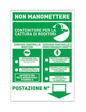 Copyr Cartello Segnalatore Punto Esca Per Topi Ratti Insetti Servizi Di Derattizzazione
