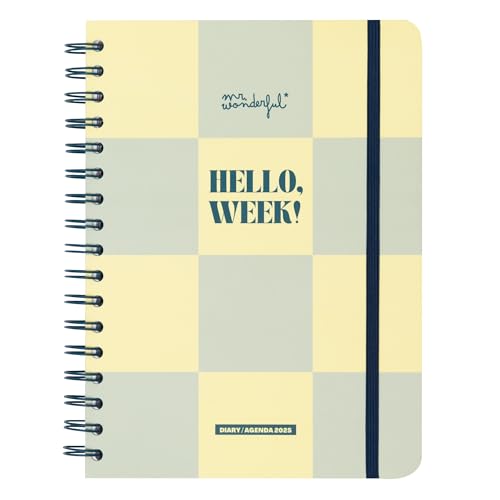 Mr. Wonderful Agenda Basic 2025 Settimanale - Hello, Week! - Include 4 Fogli Di Adesivi E Planner Mensile All'Inizio Di Ogni Mese