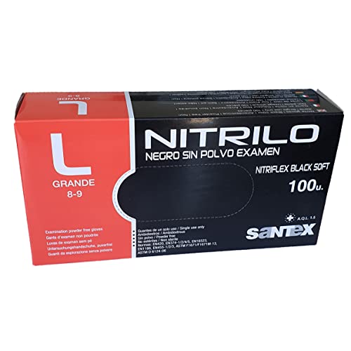 Guanto Nitrilo Nero L 100 Pz Santex