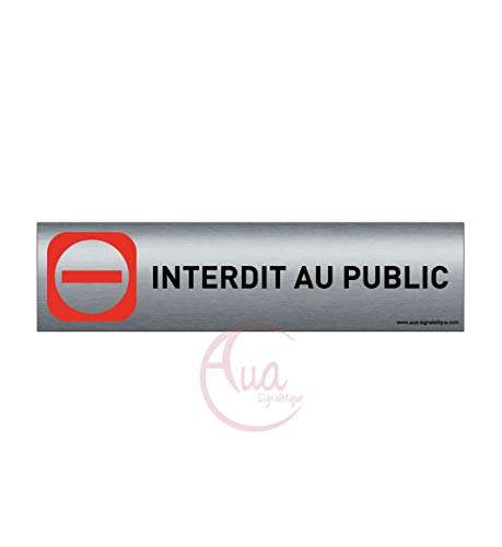 Plaque De Porte Aluminium Brossé Imprimé -Dimensions 200 X 50 Mm - Double Face Adhésif Au Dos - Impression Uv Directement Sur L'Aluminium (Pas De Cont