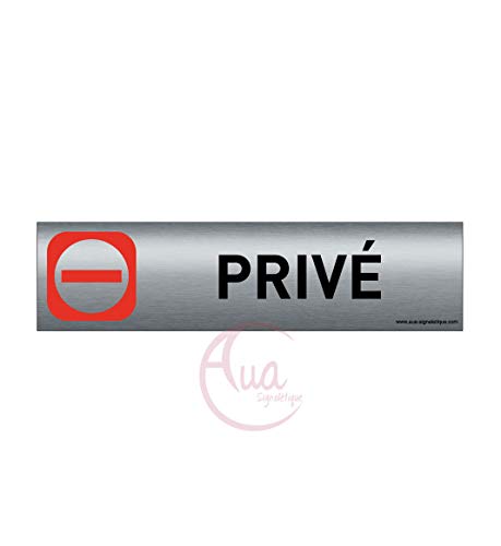 Plaque De Porte Aluminium Brossé Imprimé -Dimensions 200 X 50 Mm - Double Face Adhésif Au Dos - Impression Uv Directement Sur L'Aluminium (Pas De Cont
