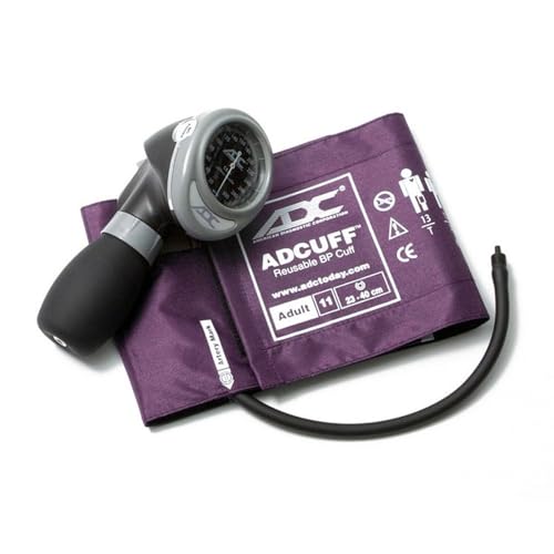Adc Diagnostix 703 Sfigmomanometro Aneroide Palmare Professionale Con Bracciale In Nylon Per Pressione Arteriosa Adcuff, Adulto, Colore Viola