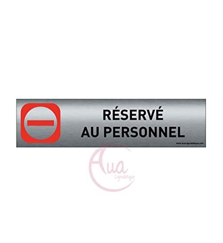 Plaque De Porte Aluminium Brossé Imprimé -Dimensions 200 X 50 Mm - Double Face Adhésif Au Dos - Impression Uv Directement Sur L'Aluminium (Pas De Cont
