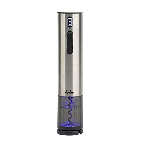Jata Hvin2201 - Apribottiglie Di Vino Elettrico, Cavatappi In Acciaio Inox, Adatto Per Qualsiasi Tappo, Autonomia Di 70 Bottiglie, Ricarica Usb (Inclu