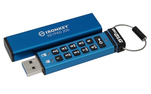 Kingston Ironkey Keypad 200 512Gb Unità Flash Usb Cifrata | Tastiera Alfanumerica | Accesso Multi-Pin | Xts-Aes 256-Bit | Fips 140-2 Livello 3 Certifi