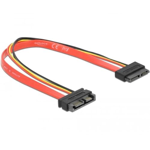 Delock Cable Sata Slimline Male > Female Cavo Sata 0,3 M Nero