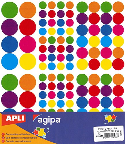 Agipa Maxi Coloured Playshape Lables Blue,Purple 256Pc(S) Self-Adhesive Label - Self-Adhesive Labels (Blue, Purple, 210 Mm, 240 Mm, 256 Pc(S), 2 Sheet
