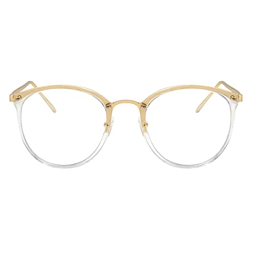 Kaeoisfu Occhiali Da Lettura Rotondi Retrò Per Uomo, Occhiali Da Lettura Full Frame In Metallo Anti Luce Blu, Occhiali Da Lettura Antiriflesso Da Donn