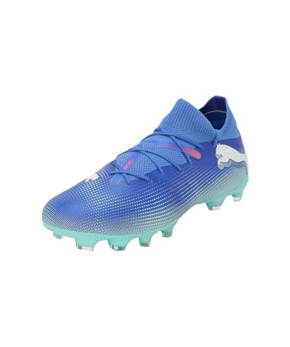 Puma Future 7 Match Fg/Ag, Soccer Shoe Unisex - Adulto, Bluemazing Puma White Electric Peppermint, 42.5 Eu