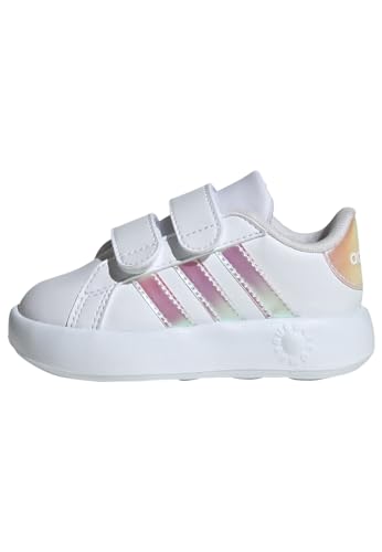 Adidas Grand Court 2.0 Shoes Kids, Tennis Shoes Unisex - Bimbi 0-24, Cloud White Iridescent Grey Two, 26 Eu