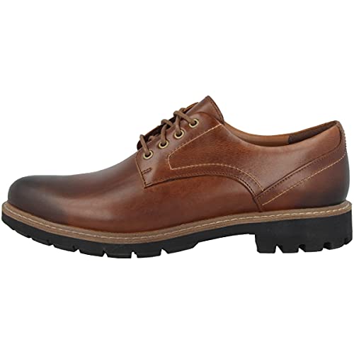 Clarks Batcombe Hall Scarpe Stringate Derby Uomo, Marrone (Dark Tan Leather), 39.5 Eu