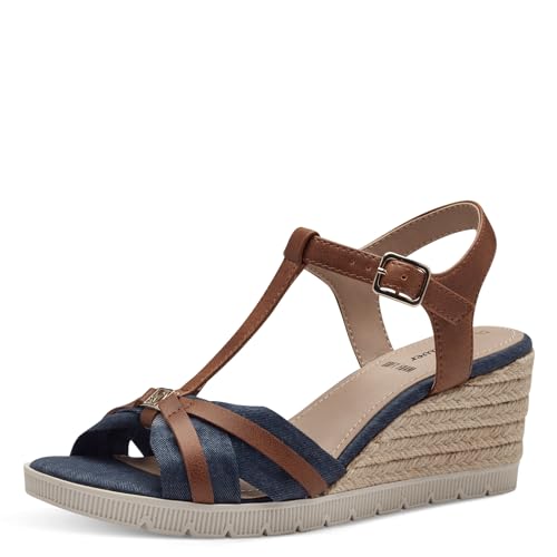 S.Oliver 5-28714-42, Sandali Con Zeppa Donna, Jeans, 38 Eu