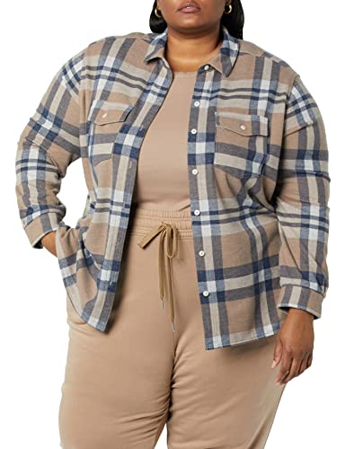 Amazon Essentials Camicia Da Lavoro (Taglie Forti Disponibili) (In Precedenza Amazon Aware) Donna, Motivo Scozzese, 3Xl