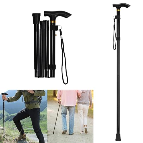 Bastone Da Passeggio Pieghevole,Bastone Da Viaggio Portatile,Bastone Da Passeggio Regolabile In Altezza, Bastone Da Passeggio Antiscivolo Telescopico