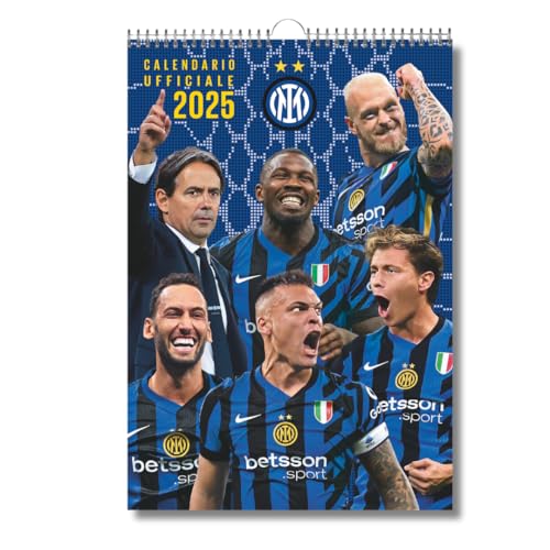Euro Publishing: Calendario Verticale Inter 2025 - Cm 29X42 - Prodotto Ufficiale