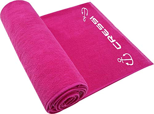 Cressi Cotton Frame Beach Towel, Telo Mare Di Alta Qualita Unisex Adulto, Rosa (Fucsia), 90 X 180 Cm