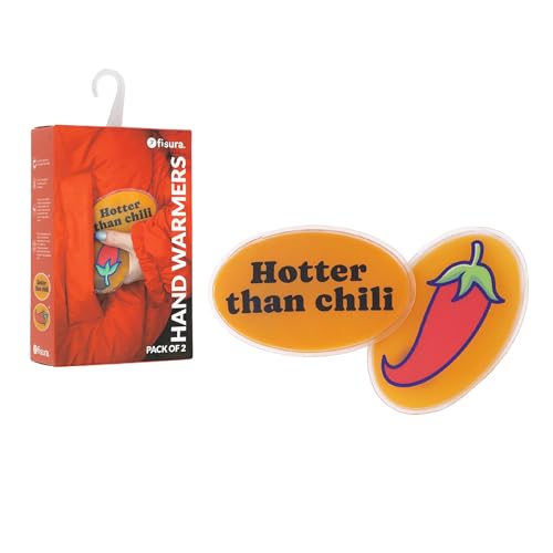 Fisura – Scaldamani Originale “Chili”. Mini Scaldamani In Gel Portatile, Riutilizzabile E Da Tasca. Perfetto Per Attività All'Aperto, Da Tenere Nella 