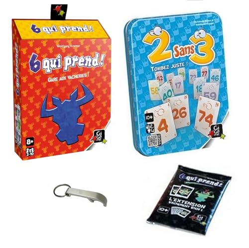Pack 2 Jeux Gigamic: 6 Qui Prend + Extension Vachement Bien + 2 Sans 3 + 1 Yoyo Blumie