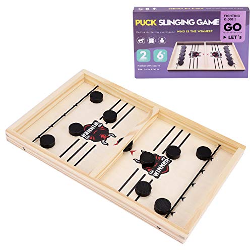Joyue Gioco Da Tavolo Da Hockey, Gioco Da Tavolo In Legno Portatile Hockey Da Tavolo Legno Fast Sling Puck Game, Gioco Da Tavolo Interazione Per Attiv
