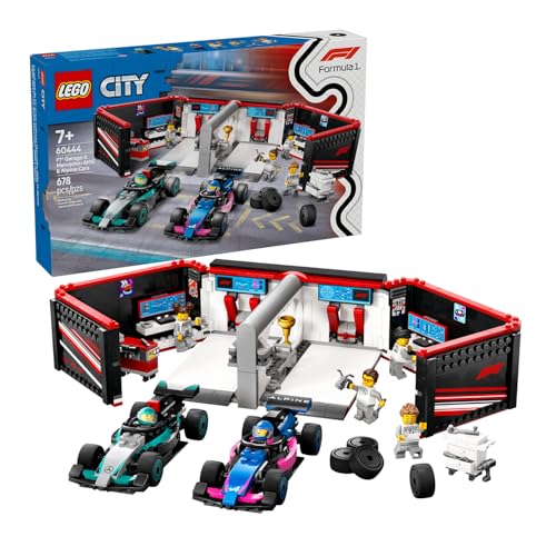 Lego City Garage Con Monoposto Mercedes-Amg E Alpine F1, Auto Da Corsa Giocattolo Con 2 Minifigure Di Piloti E 4 Meccanici, Regalo Per Bambini E Adult
