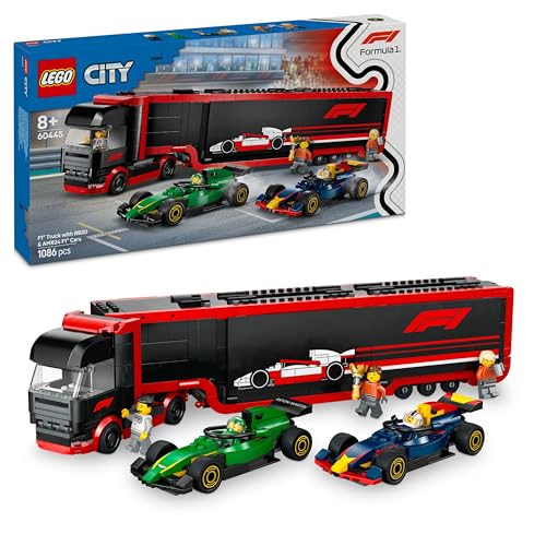 Lego City Autotrasportatore F1 Con Monoposto Rb20 E Amr24 F1 - Camion Giocattolo Da Costruire Con 2 Modelli Di Auto Da Corsa Dei Team Red Bull E Aston