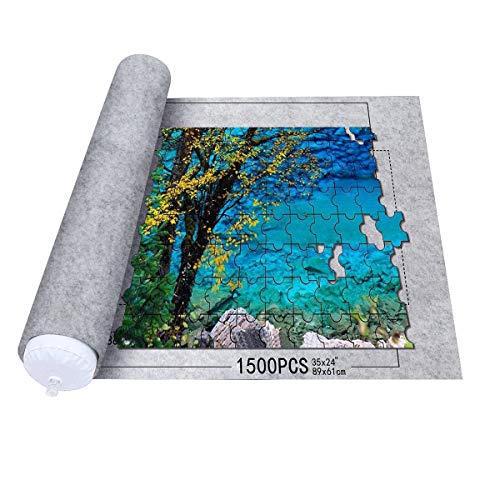 Queta Jigsaw Jigsaw Puzzle Roll Mat Puzzle Storage Rollup Rollup Per Puzzle Con Coulisse Custodia Per Riporre Fino A 1500 Puzzle (Grigio)